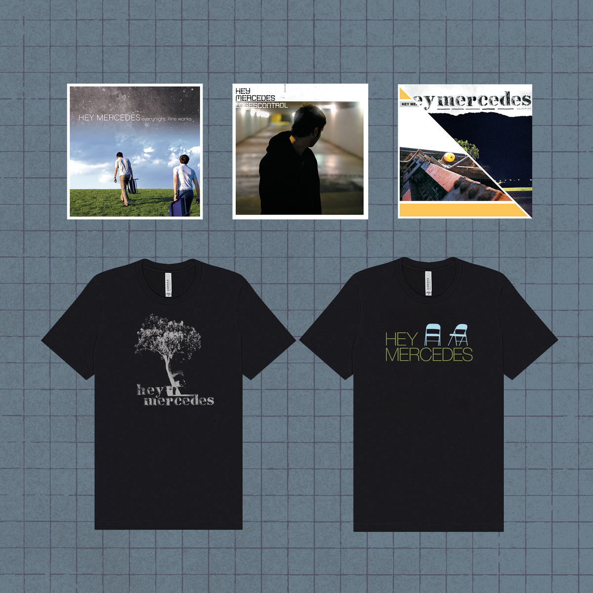 Hey Mercedes - The Reissues (All 3 Vinyl) + T-Shirt (Pick 1) Bundle